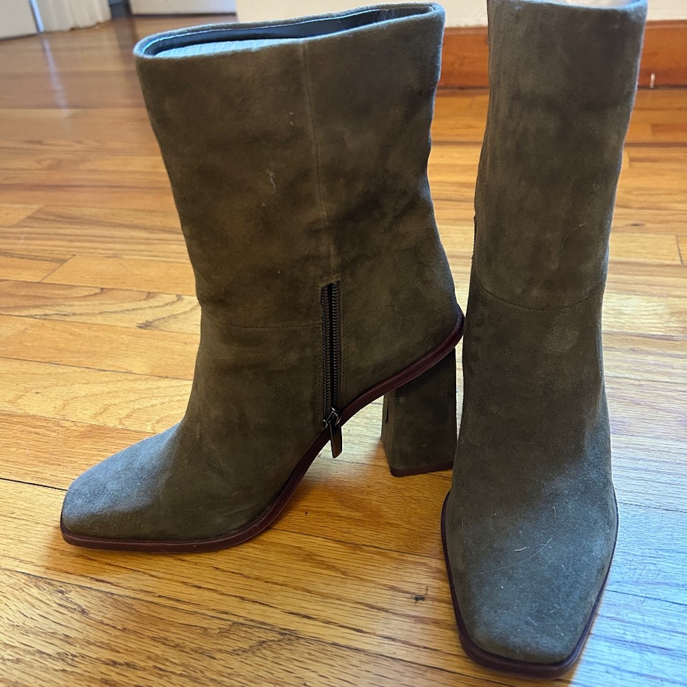 Vince Camuto Suede Green Booties